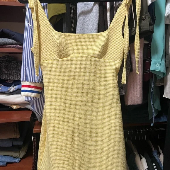 Zara Yellow Gingham Women's Dress - Picture 3 of 5